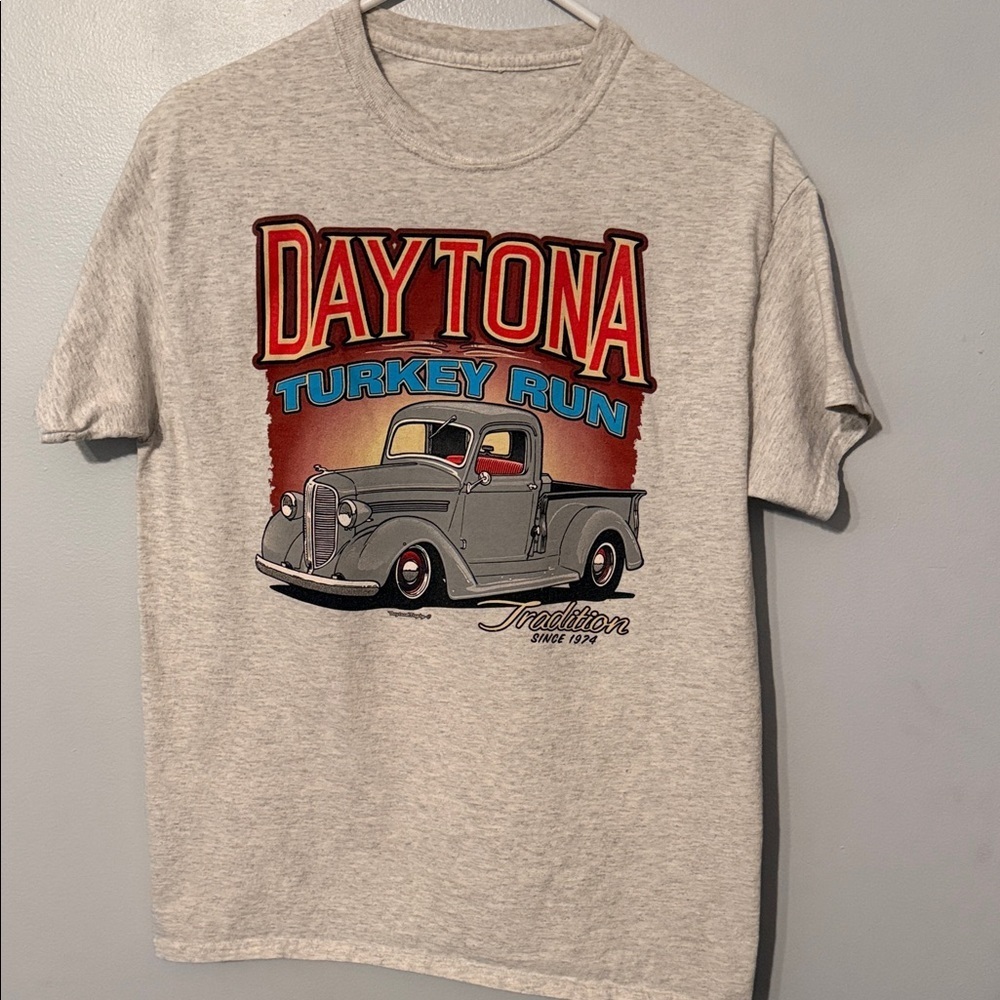 Vtg Daytona Turkey Run Graphic T-Shirt